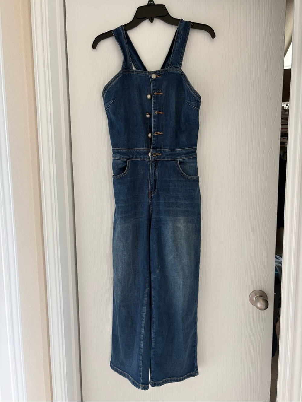 New York & Company Dark Blue Denim Overalls for Women